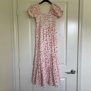 o.p.t Puff-sleeve Cherry Print Dress